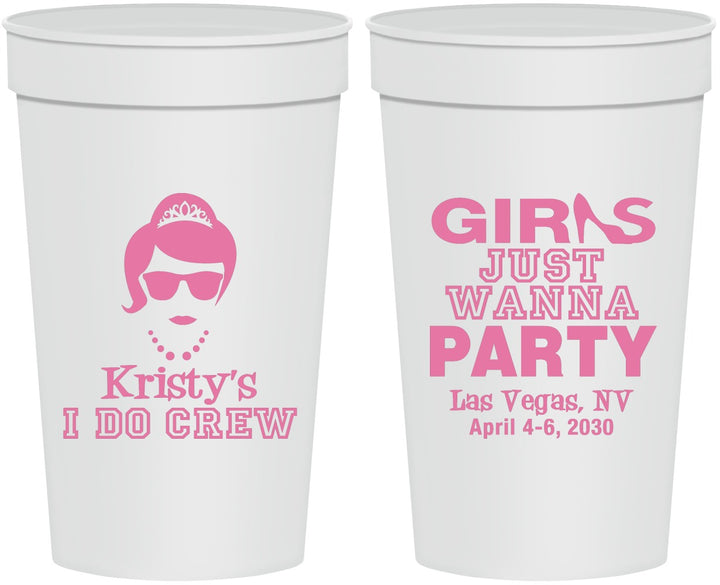 Personalized Bachelorette 32 oz Stadium Cups - Girls Just Wanna Party | 60158