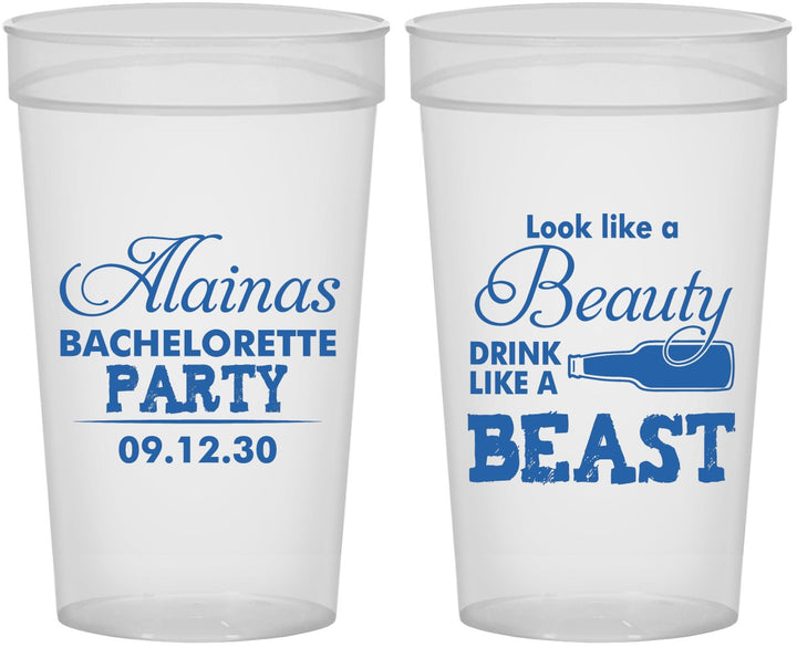 Personalized Bachelorette 32 oz Stadium Cups - Beauty Beast | 60161