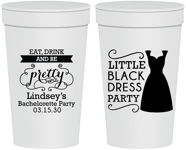 Personalized Bachelorette 32 oz Stadium Cups - Little Black Dress | 60164