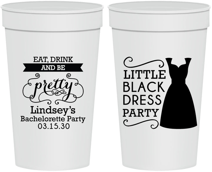 Personalized Bachelorette 32 oz Stadium Cups - Little Black Dress | 60164