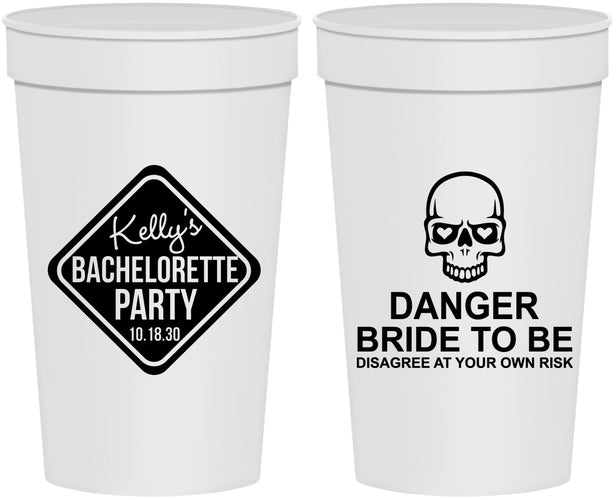 Personalized Bachelorette 32 oz Stadium Cups - Danger Bride To Be | 60165
