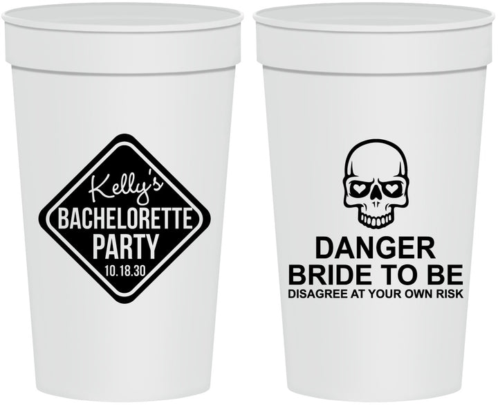 Personalized Bachelorette 32 oz Stadium Cups - Danger Bride To Be | 60165
