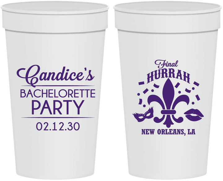 Personalized Bachelorette 32 oz Stadium Cups - New Orleans | 60166