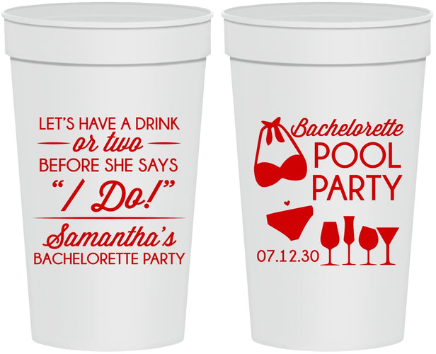 Personalized Bachelorette 32 oz Stadium Cups - Pool Party | 60167