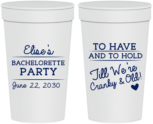Personalized Bachelorette 32 oz Stadium Cups - To Have And To Hold | 60168