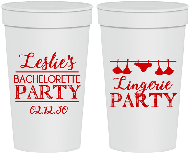 Personalized Bachelorette 32 oz Stadium Cups - Lingerie Party | 60171