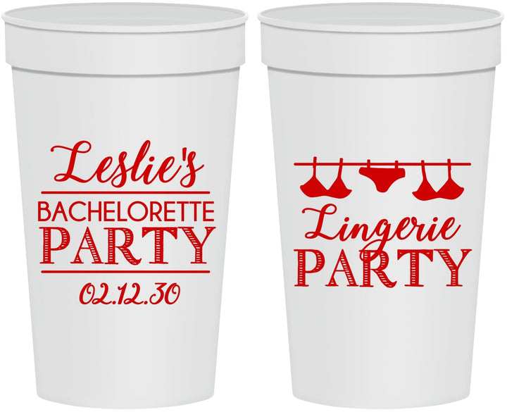 Personalized Bachelorette 32 oz Stadium Cups - Lingerie Party | 60171