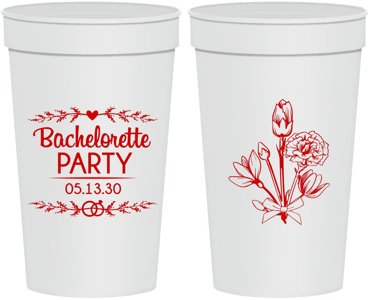 Personalized Bachelorette 32 oz Stadium Cups - Flowers | 60174