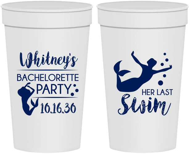 Personalized Bachelorette 32 oz Stadium Cups - Mermaid | 60175