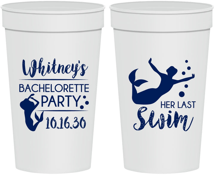 Personalized Bachelorette 32 oz Stadium Cups - Mermaid | 60175