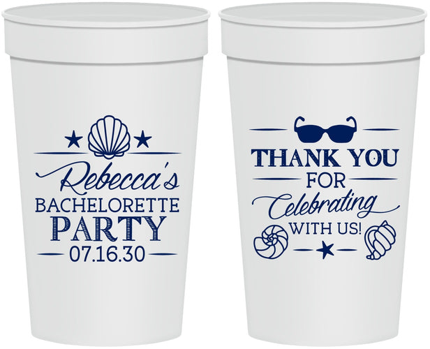 Personalized Bachelorette 32 oz Stadium Cups - Beach | 60177