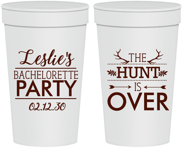 Personalized Bachelorette 32 oz Stadium Cups - The Hunt Is Over | 60184