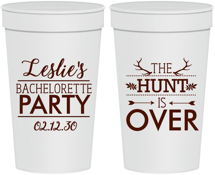 Personalized Bachelorette 32 oz Stadium Cups - The Hunt Is Over | 60184