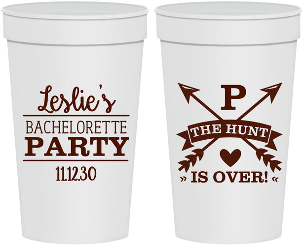Personalized Bachelorette 32 oz Stadium Cups - The Hunt Is Over | 60186