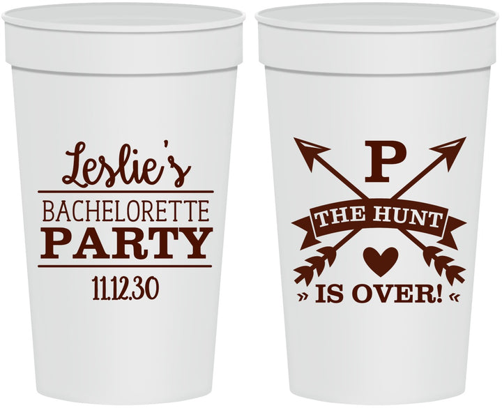 Personalized Bachelorette 32 oz Stadium Cups - The Hunt Is Over | 60186