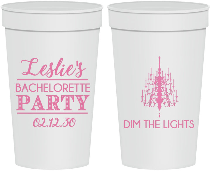 Personalized Bachelorette 32 oz Stadium Cups - Lights | 60188