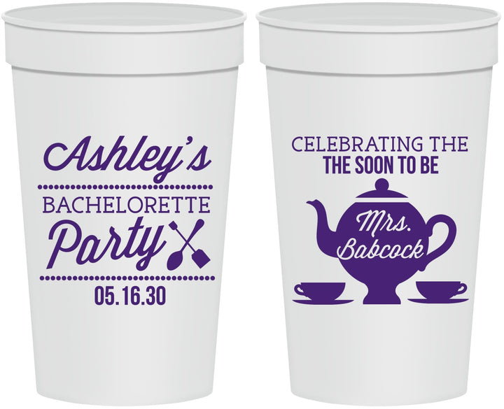 Personalized Bachelorette 32 oz Stadium Cups - Teapot | 60189