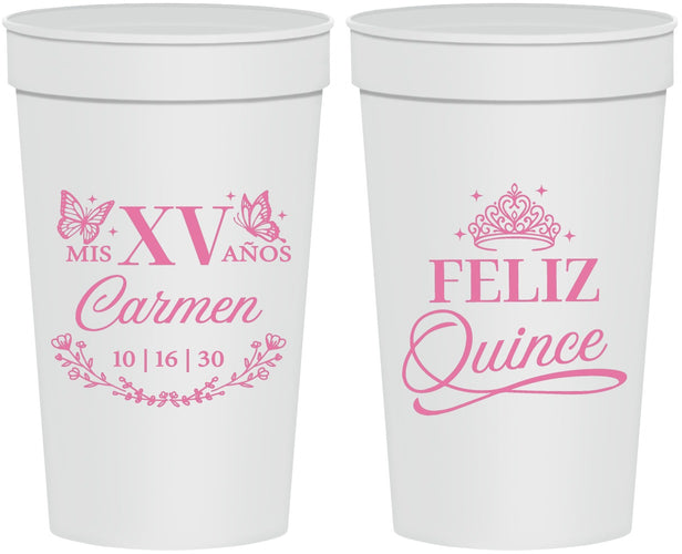 Personalized Quinceanera 32 oz Stadium Cups - Mis Quince Anos | 70000