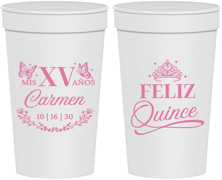 Personalized Quinceanera 32 oz Stadium Cups - Mis Quince Anos | 70000
