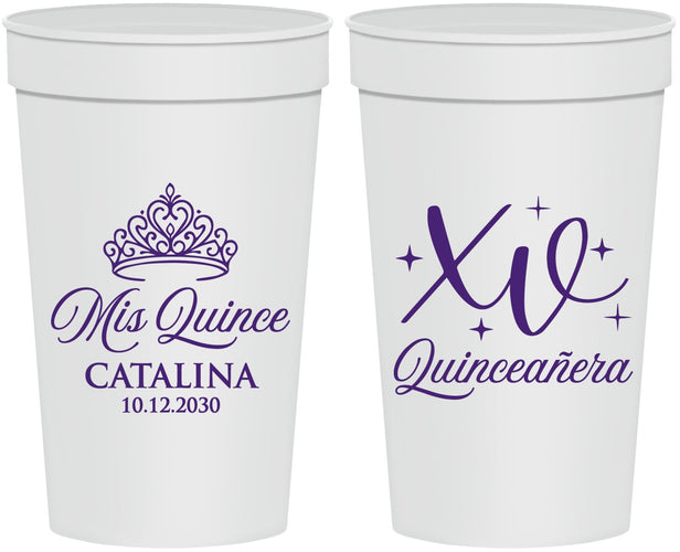 Personalized Quinceanera 32 oz Stadium Cups - Mis Quince Anos | 70002