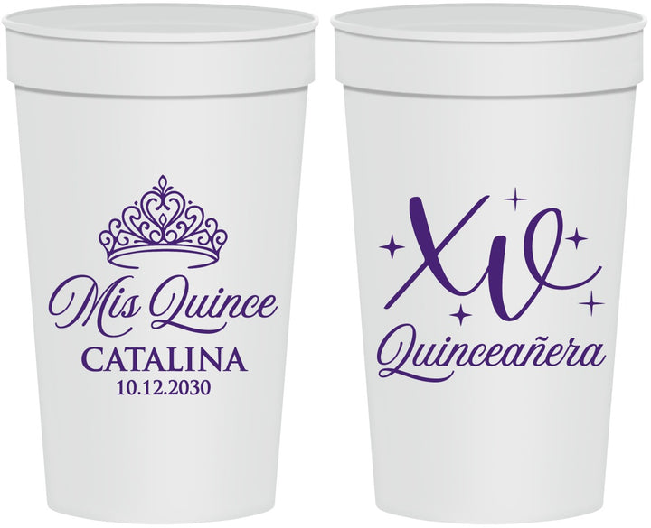 Personalized Quinceanera 32 oz Stadium Cups - Mis Quince Anos | 70002