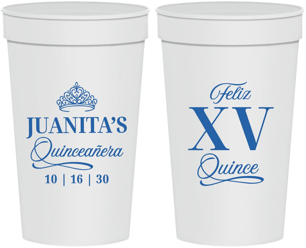 Personalized Quinceanera 32 oz Stadium Cups - Mis Quince Anos | 70003