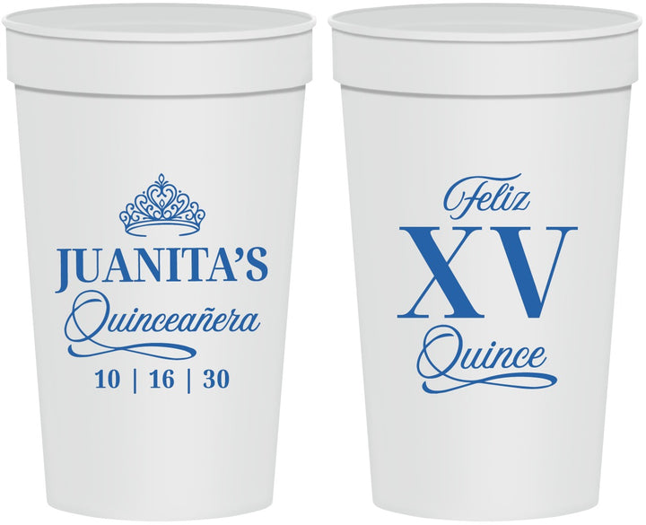Personalized Quinceanera 32 oz Stadium Cups - Mis Quince Anos | 70003