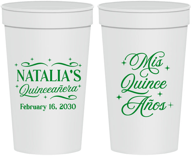 Personalized Quinceanera 32 oz Stadium Cups - Mis Quince Anos | 70006