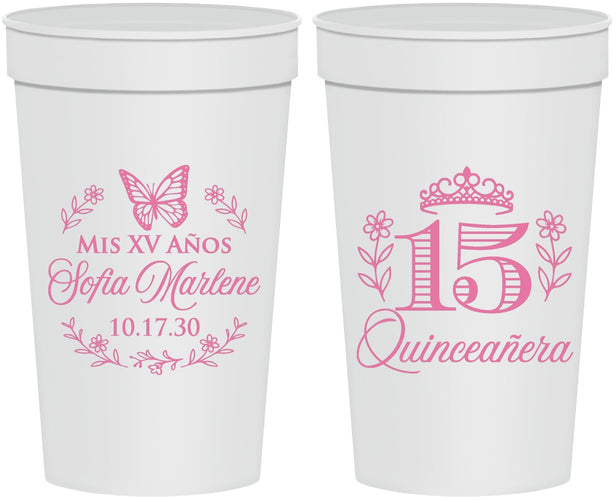 Personalized Quinceanera 32 oz Stadium Cups - Mis Quince Anos | 70007