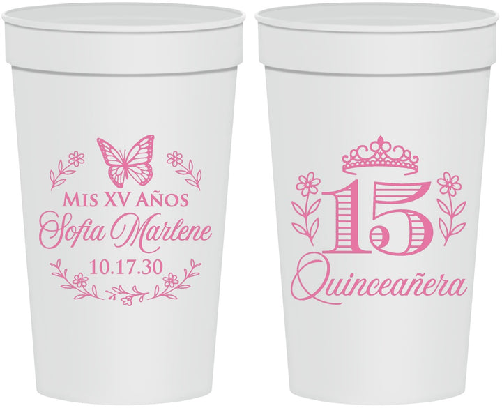 Personalized Quinceanera 32 oz Stadium Cups - Mis Quince Anos | 70007