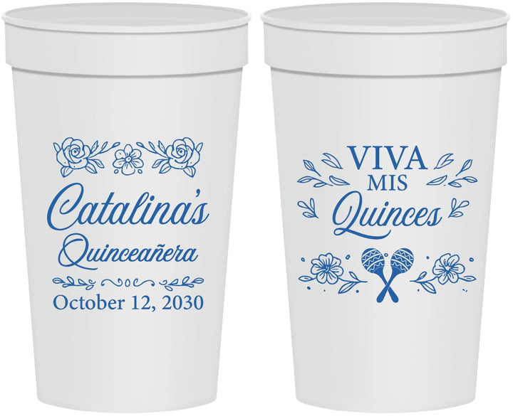 Personalized Quinceanera 32 oz Stadium Cups - Viva Mis Quinces | 70009