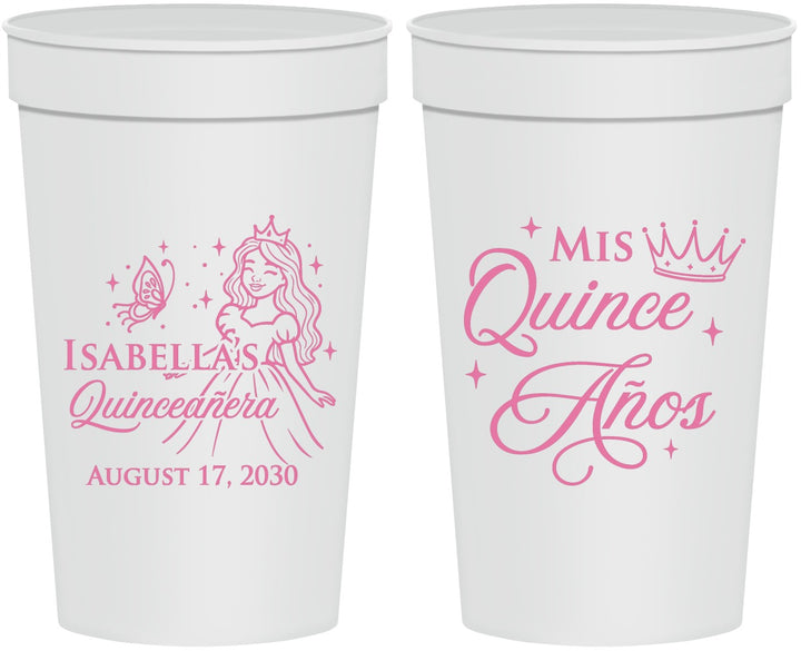 Personalized Quinceanera 32 oz Stadium Cups - Mis Quince Anos | 70012