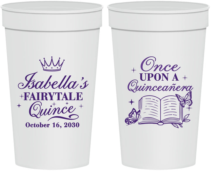 Personalized Quinceanera 32 oz Stadium Cups - Once Upon A Quince | 70013