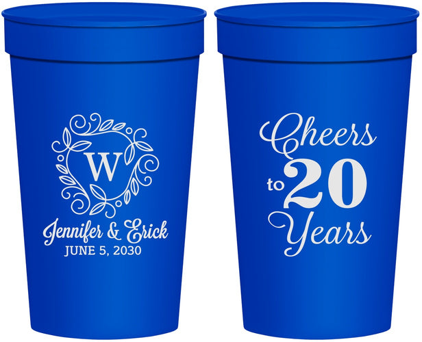 Personalized Anniversary 32 oz Stadium Cups - Cheers To 20 Years | 80001