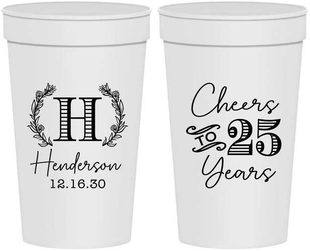 Personalized Anniversary 32 oz Stadium Cups - Cheers To 25 Years | 80002