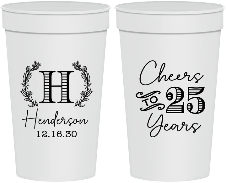 Personalized Anniversary 32 oz Stadium Cups - Cheers To 25 Years | 80002