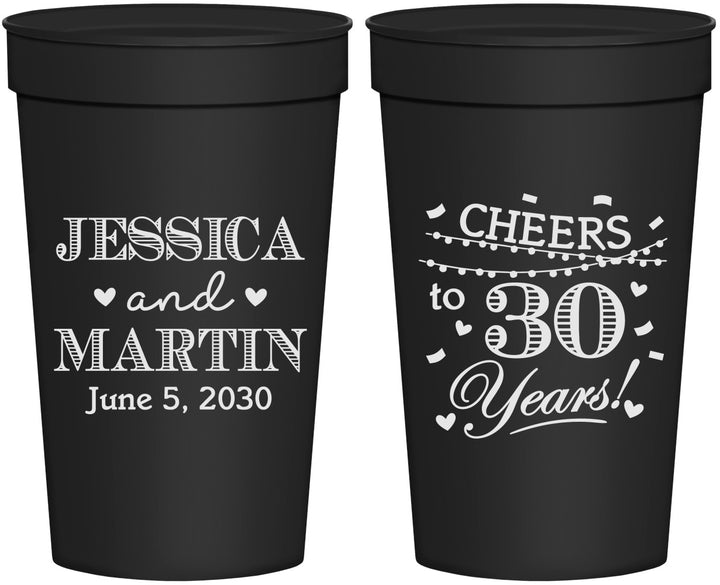 Personalized Anniversary 32 oz Stadium Cups - Cheers To 30 Years | 80003