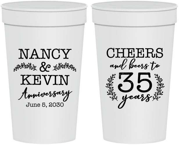 Personalized Anniversary 32 oz Stadium Cups - Cheers To 35 Years | 80004