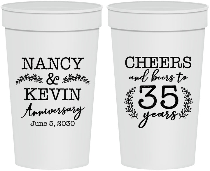 Personalized Anniversary 32 oz Stadium Cups - Cheers To 35 Years | 80004