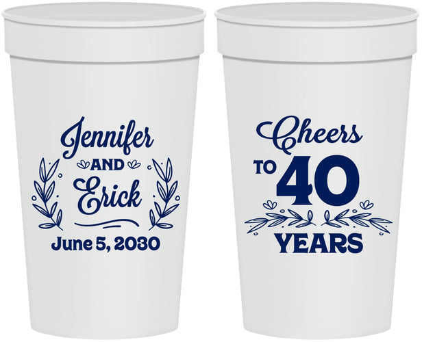 Personalized Anniversary 32 oz Stadium Cups - Cheers To 40 Years | 80005
