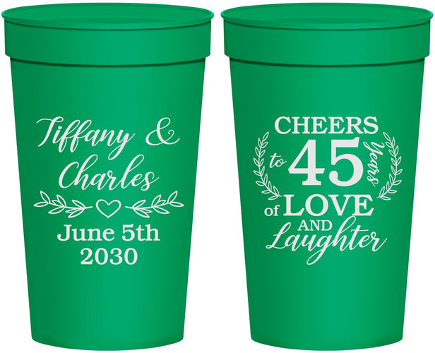 Personalized Anniversary 32 oz Stadium Cups - Cheers To 45 Years | 80006