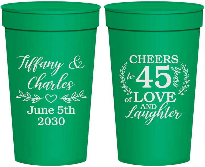 Personalized Anniversary 32 oz Stadium Cups - Cheers To 45 Years | 80006