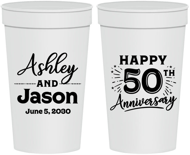 Personalized Anniversary 32 oz Stadium Cups - 50th Wedding | 80007