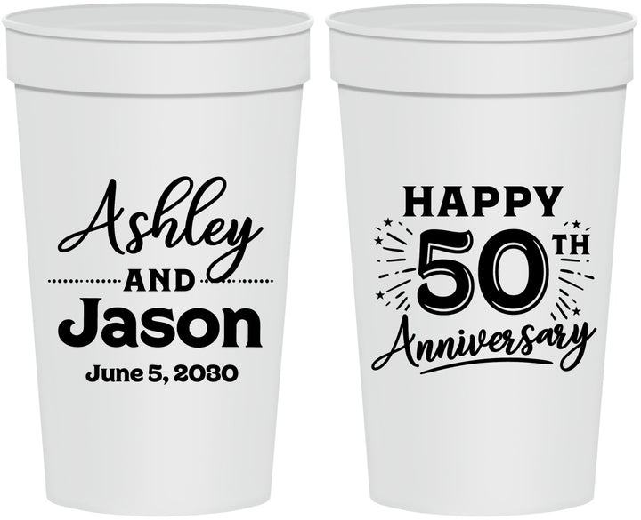 Personalized Anniversary 32 oz Stadium Cups - 50th Wedding | 80007
