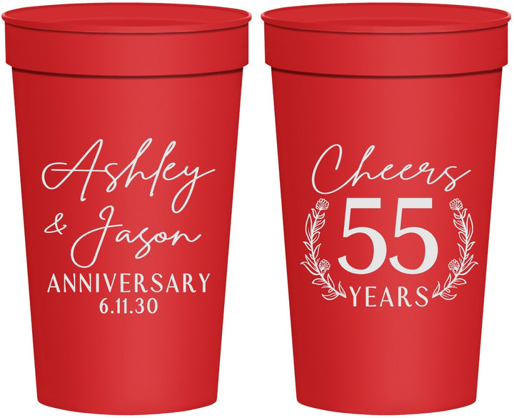 Personalized Anniversary 32 oz Stadium Cups - Cheers To 55 Years | 80008