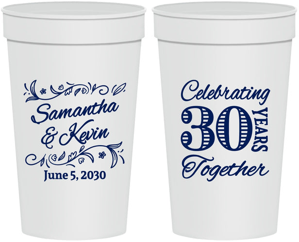 Personalized Anniversary 32 oz Stadium Cups - 30 Years Together | 80013