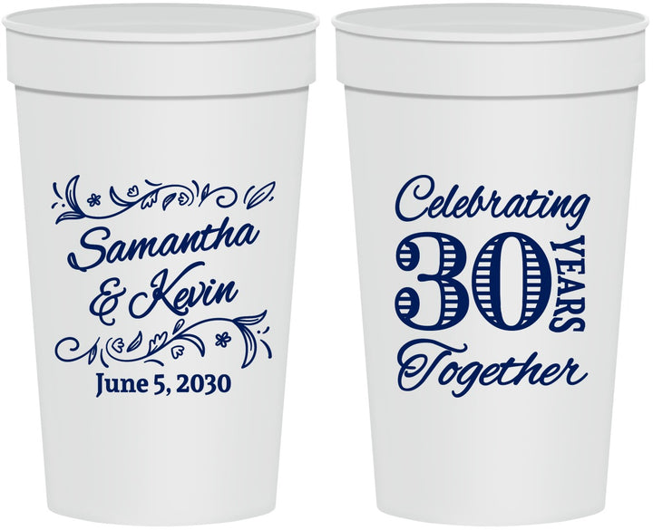 Personalized Anniversary 32 oz Stadium Cups - 30 Years Together | 80013