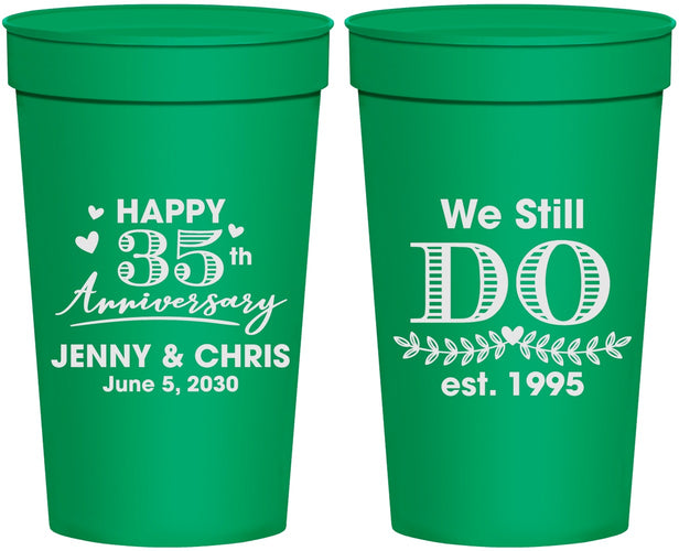 Personalized Anniversary 32 oz Stadium Cups - 35th Wedding | 80014