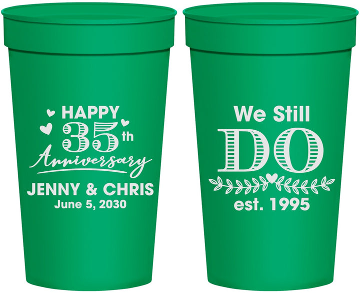 Personalized Anniversary 32 oz Stadium Cups - 35th Wedding | 80014