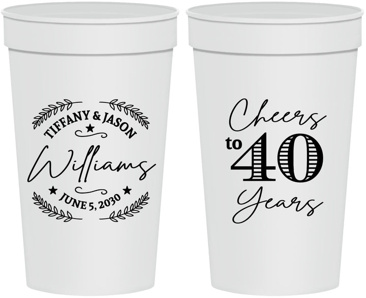 Personalized Anniversary 32 oz Stadium Cups - Cheers To 40 Years | 80015